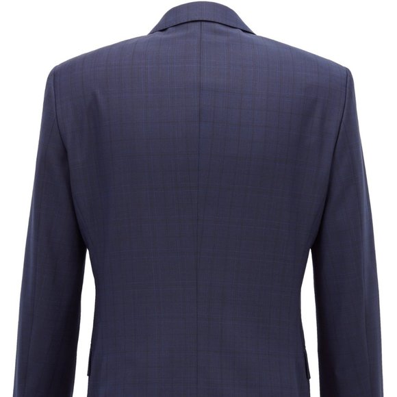 Hugo Boss Mens 'Huge6' Blue Regular Fit Wool Plaid Sport Coat Blazer 42R - Picture 2 of 5